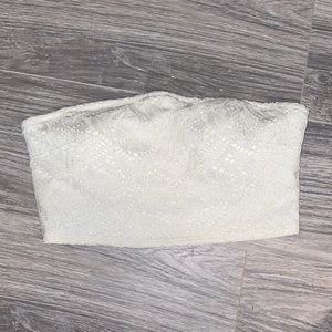 white bandeau longline top size large from aerie